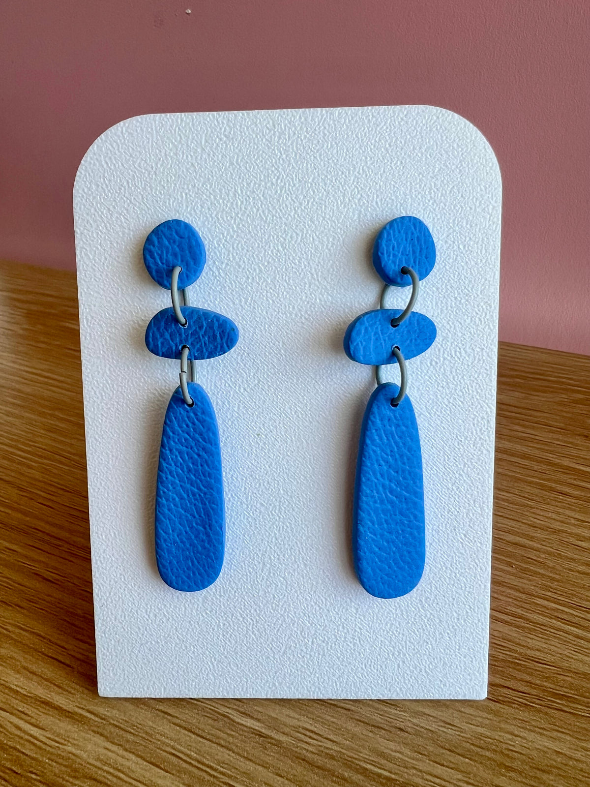 Handcrafted Polymer Clay Earrings Blue