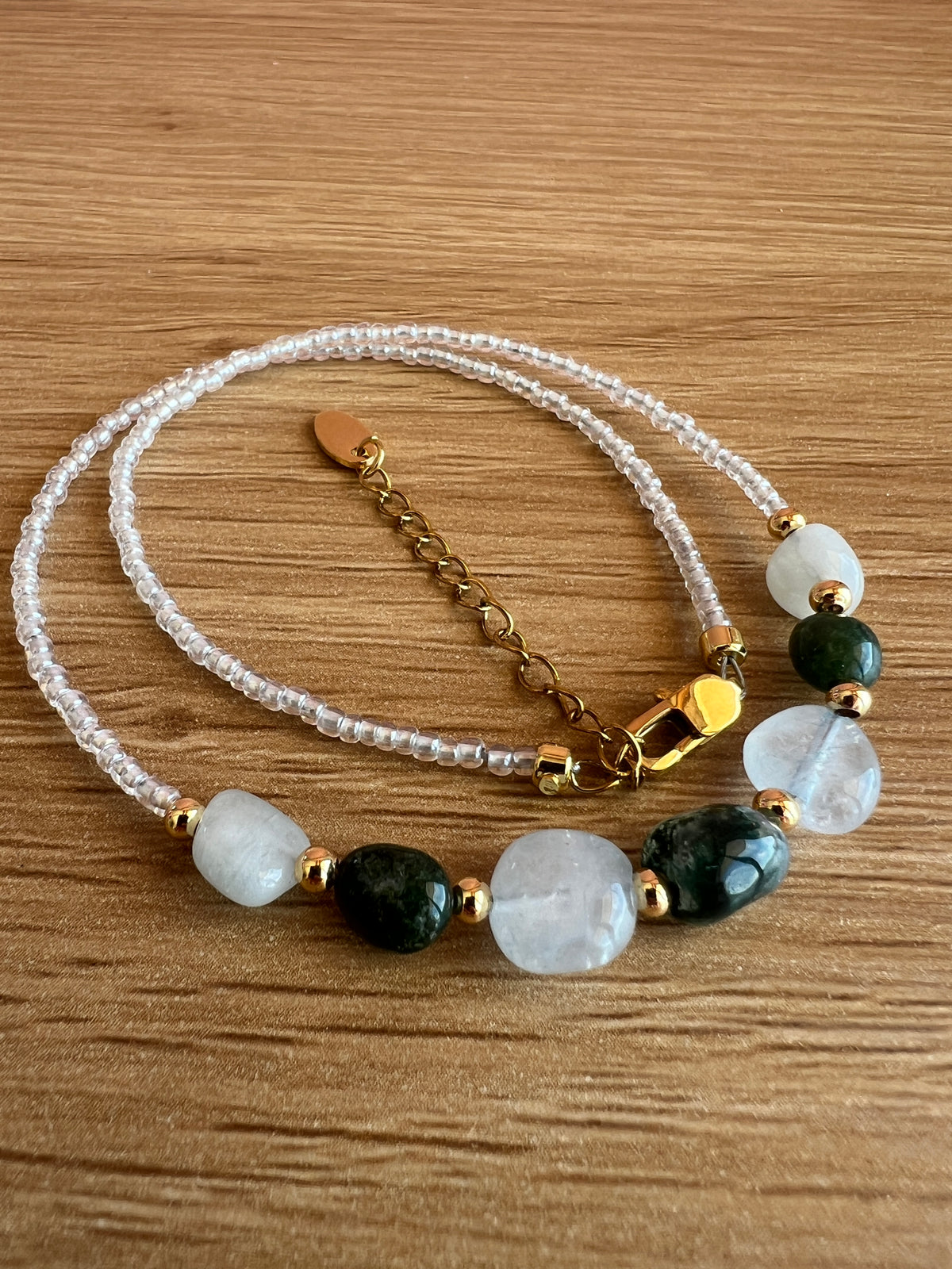 Green Moss Beaded Necklace