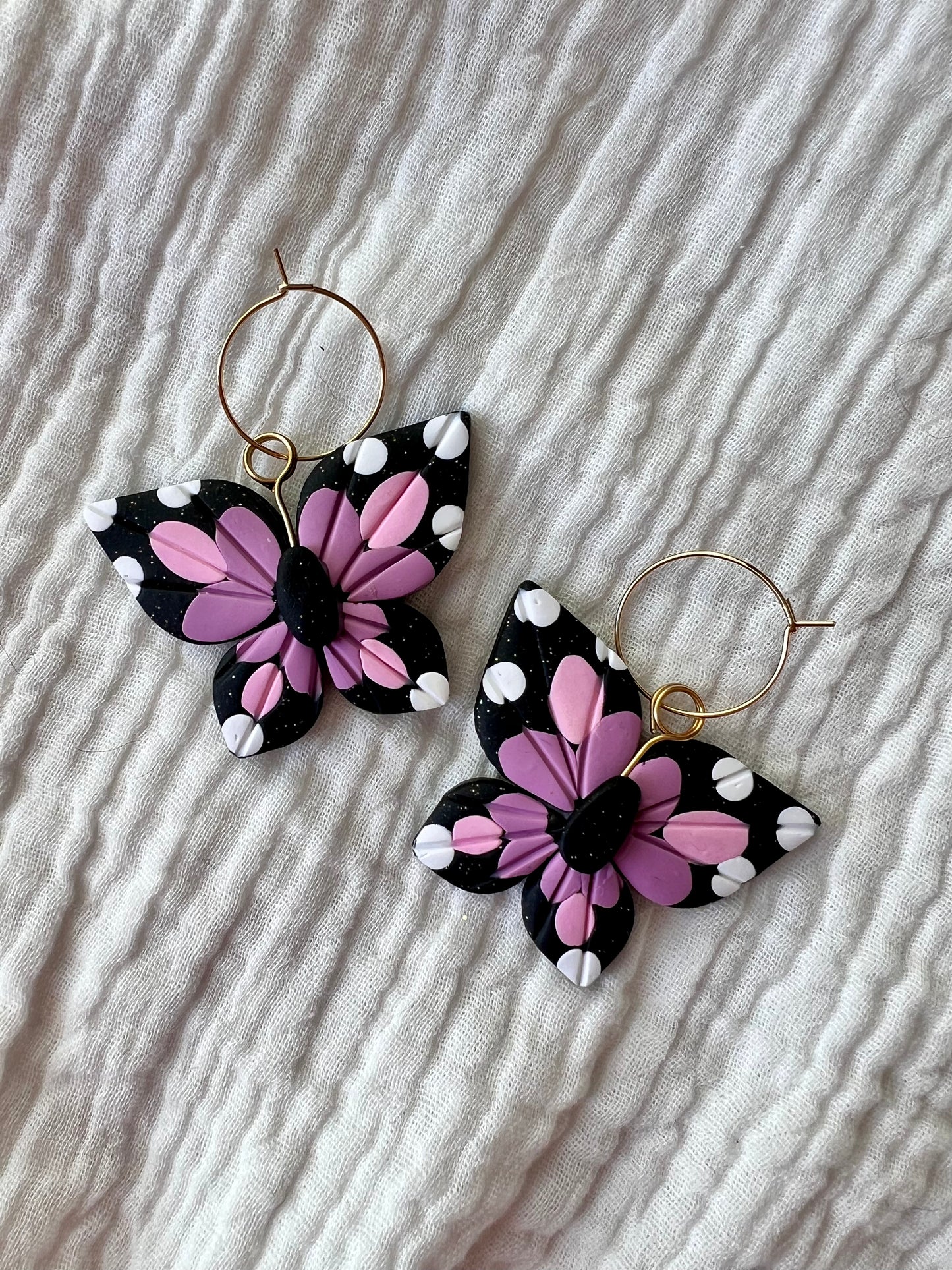 Purple Butterfly Dangle Earrings