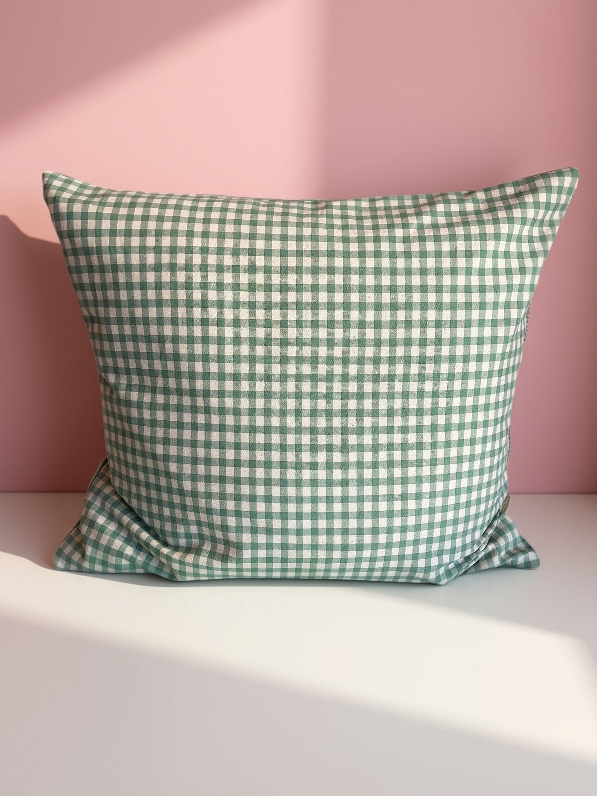 Cushion Gingham Sage Green