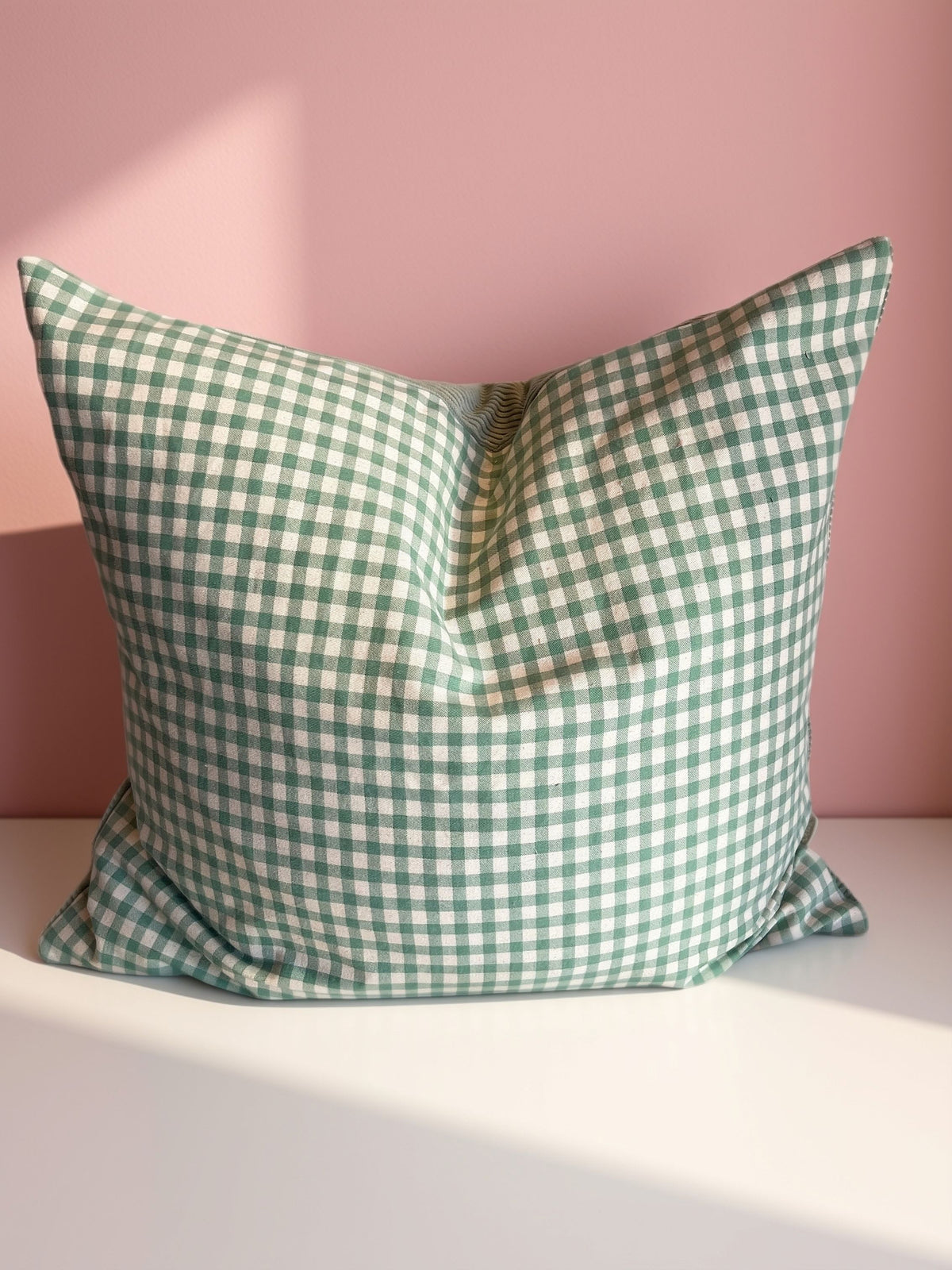 Cushion Gingham Sage Green