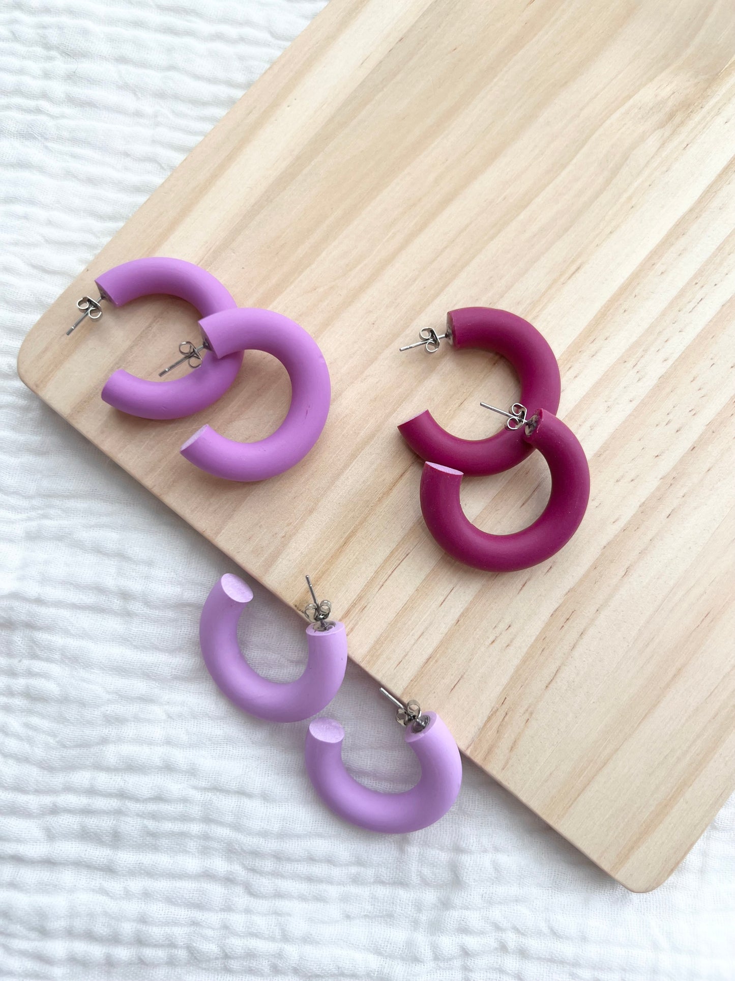 Medium Clay Hoops