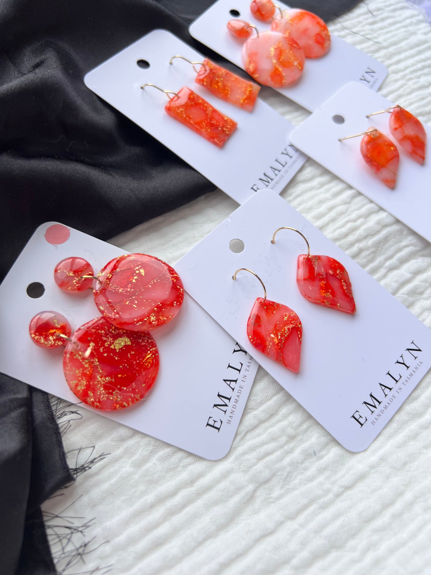 Red Quartz Translucent Dangle Earrings