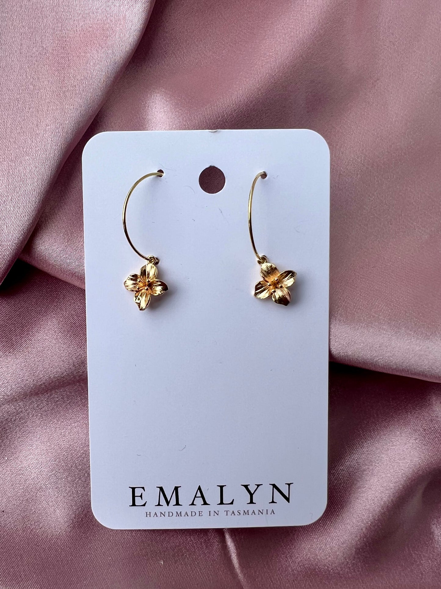 Tiny Gold Flower Earrings