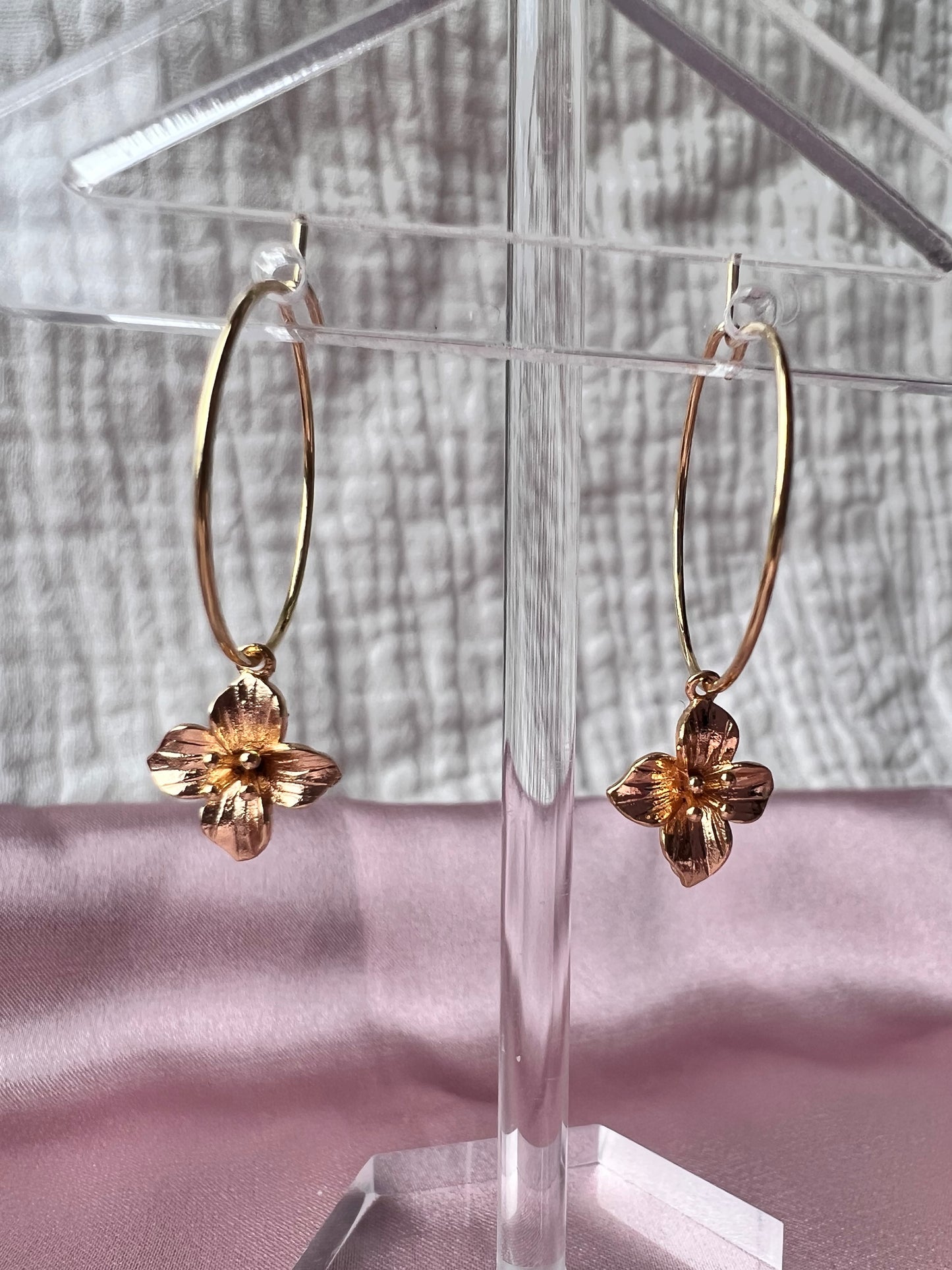 Tiny Gold Flower Earrings