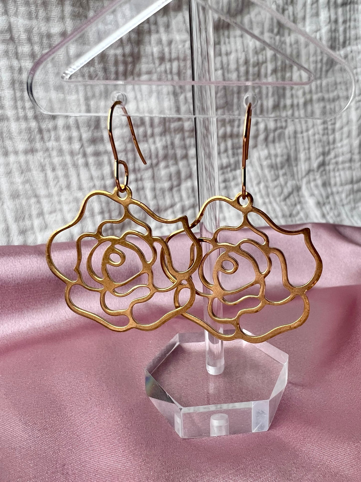 Large Rose Gold Earrings