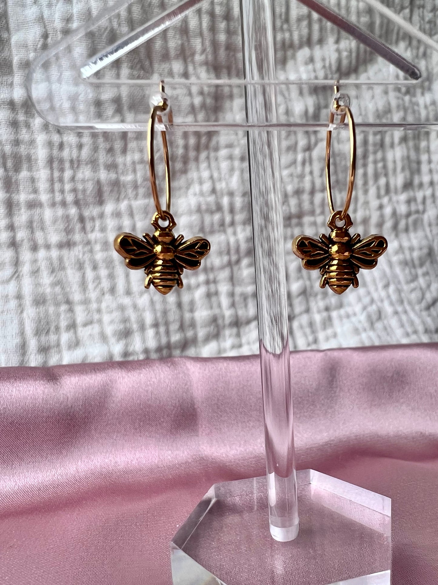 Mini Gold Bee Earrings