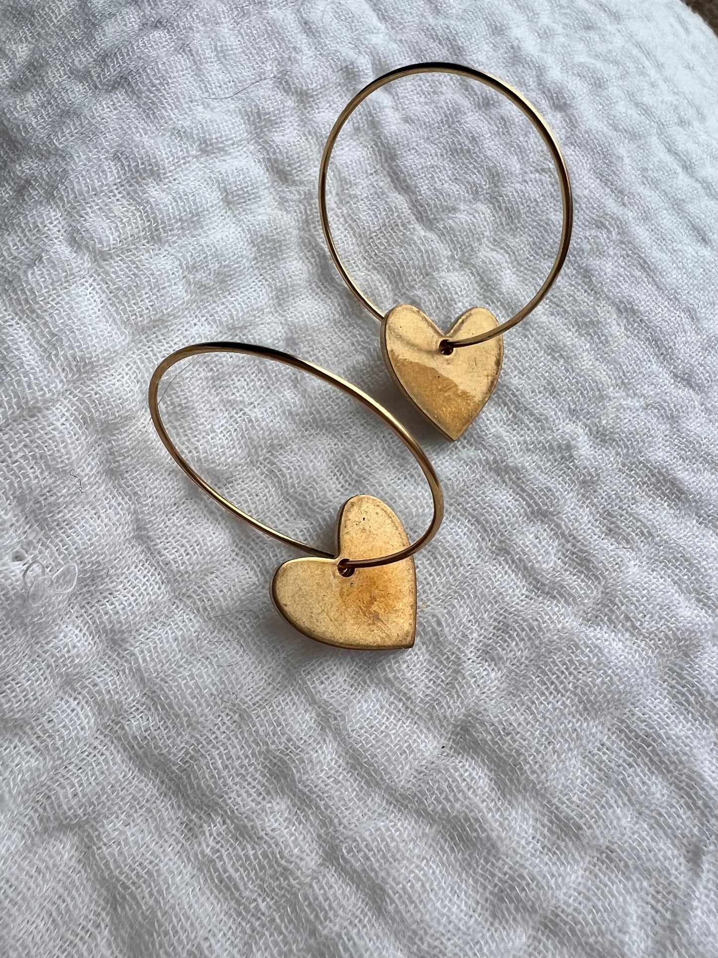 Small Heart Gold Earrings
