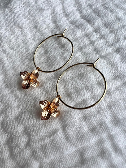 Tiny Gold Flower Earrings