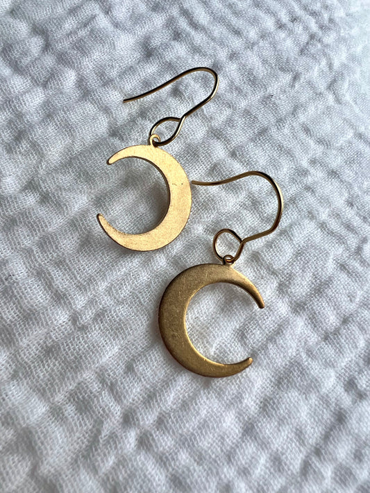 Crescent Moon Gold Earrings