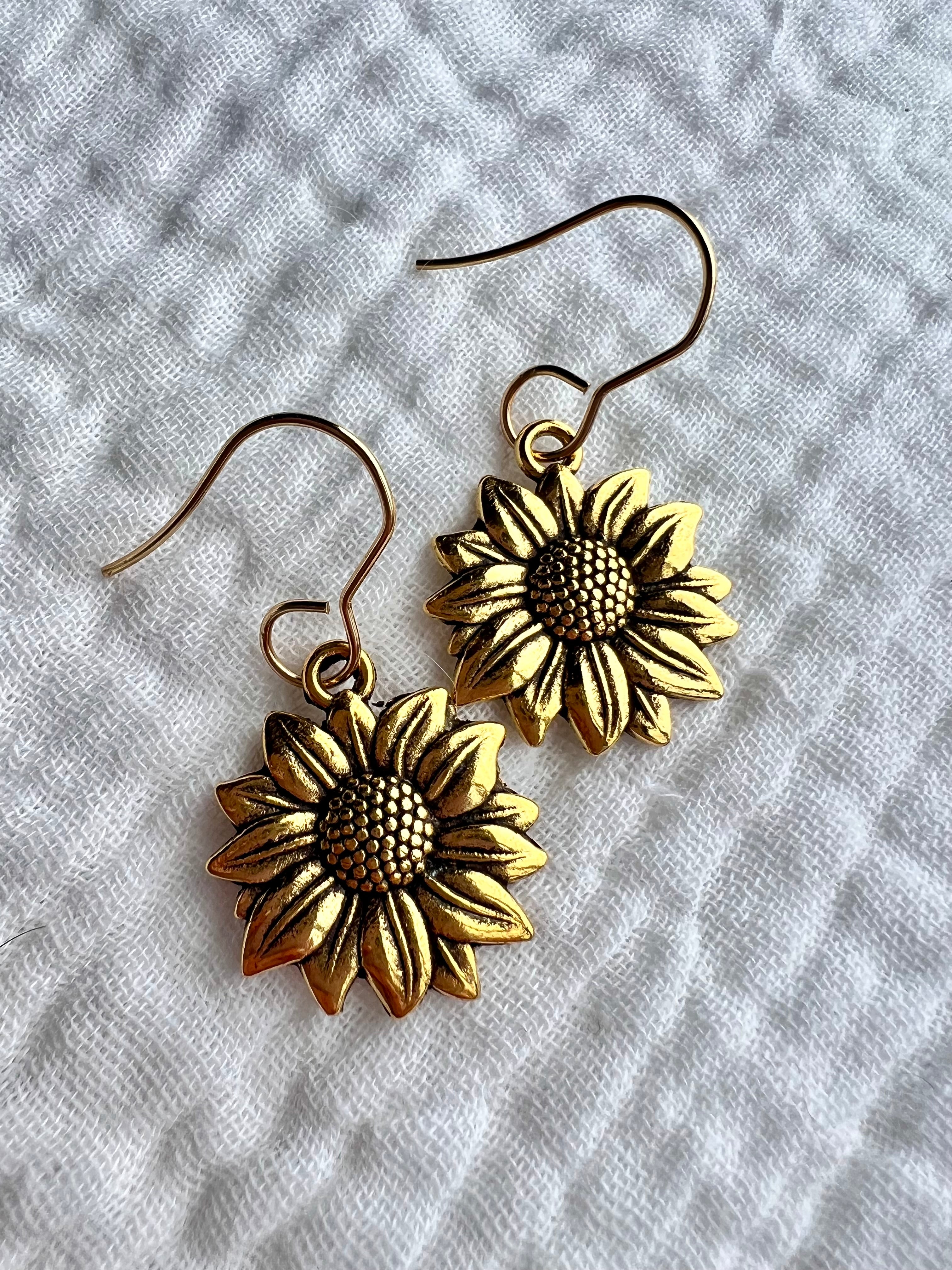 Sunflower gold deals earrings