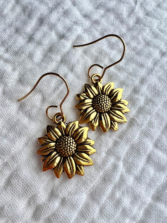 Sunflower Gold Earrings