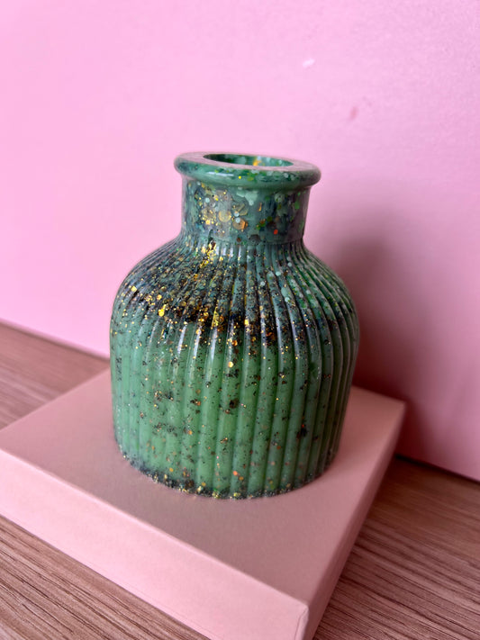 Green Glitter Vase