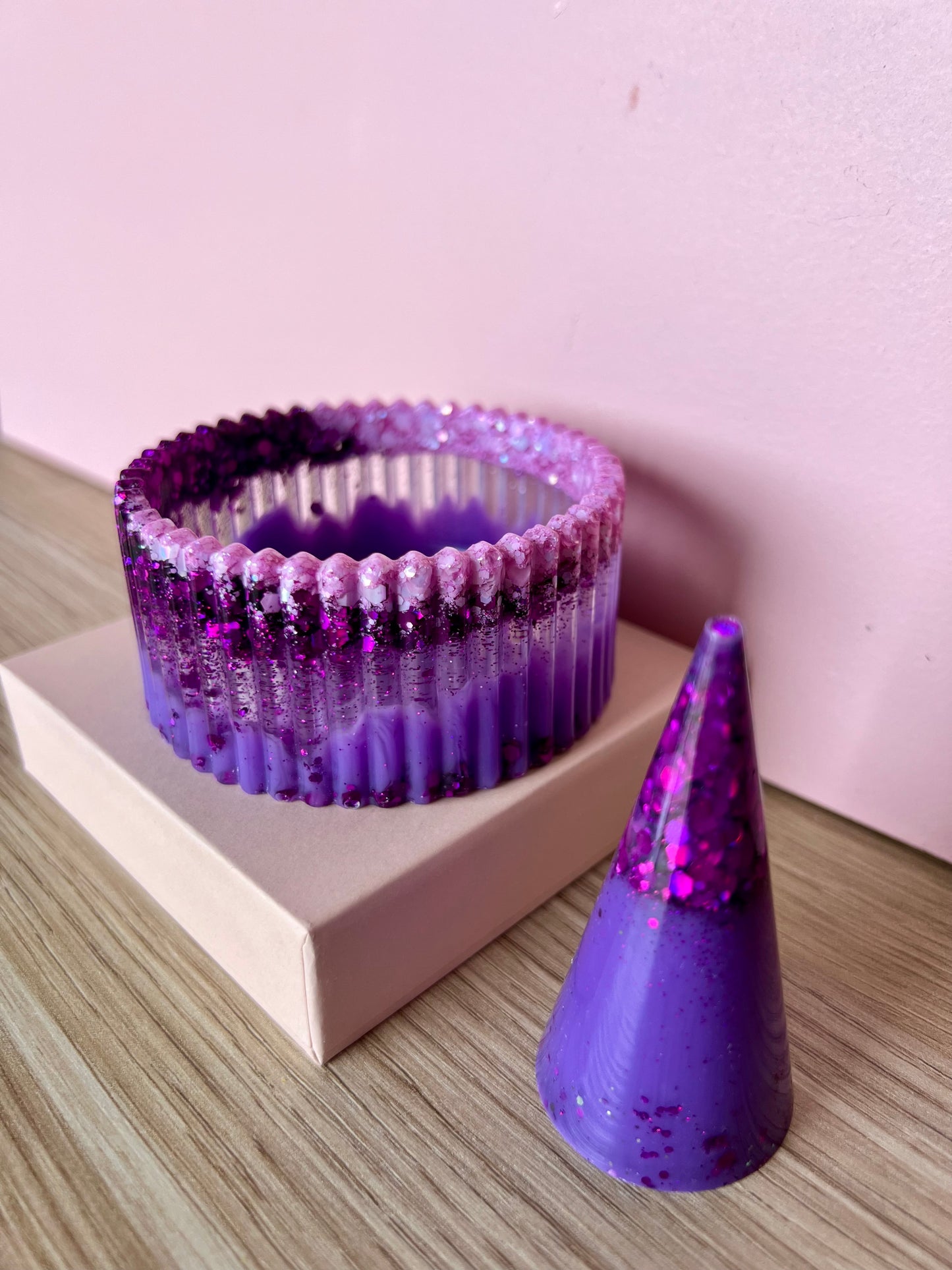 Purple Glitter Trinket Jar