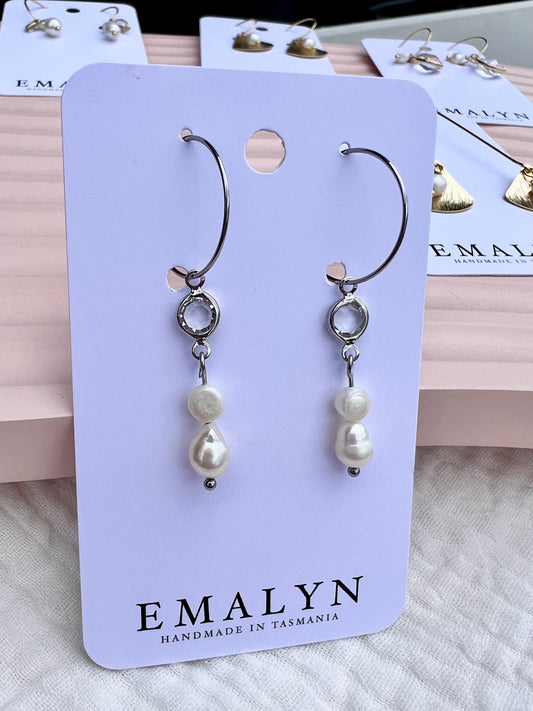 Pearl and Silver Earrings