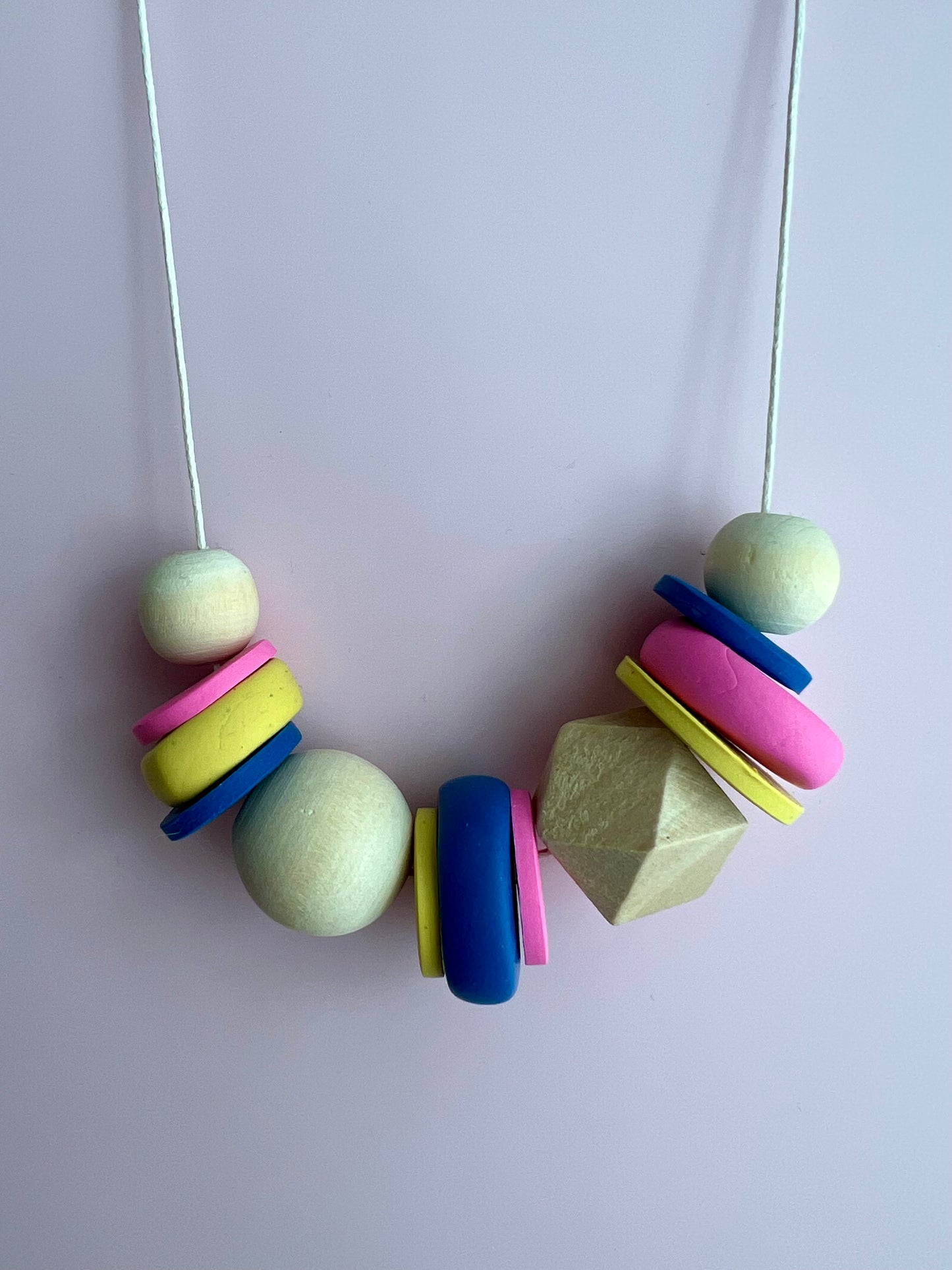 Polymer Clay and Wooden Beaded Necklace