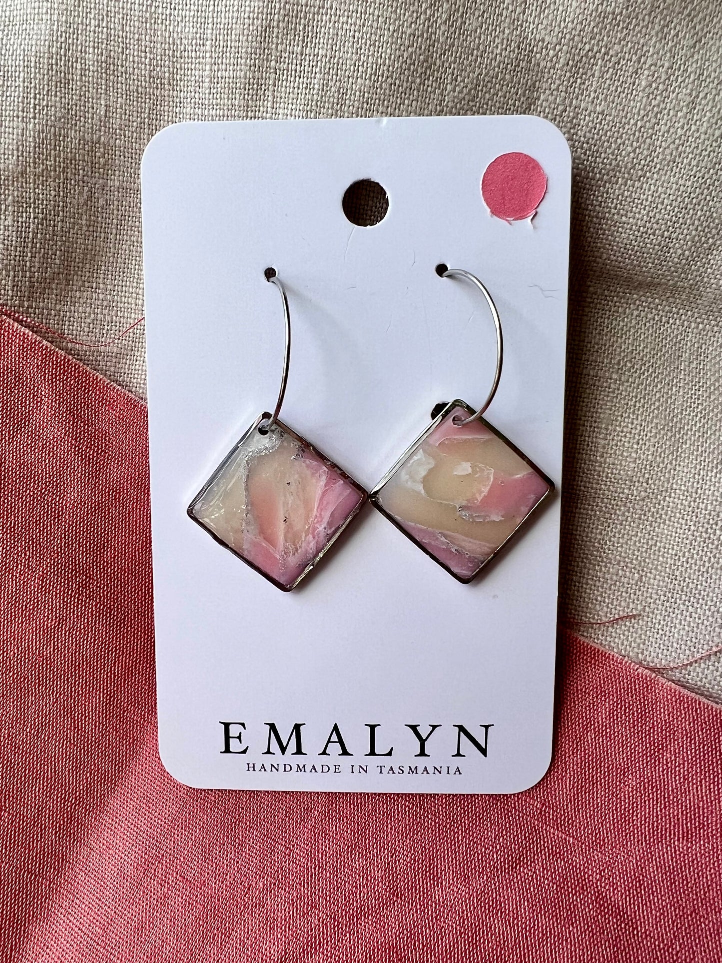 Pink Quartz Translucent Dangle Earrings