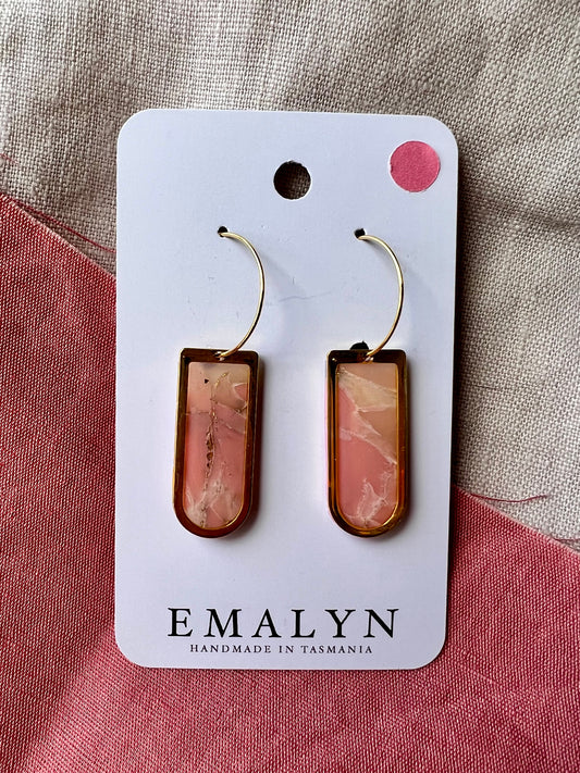 Pink Quartz Translucent Dangle Earrings