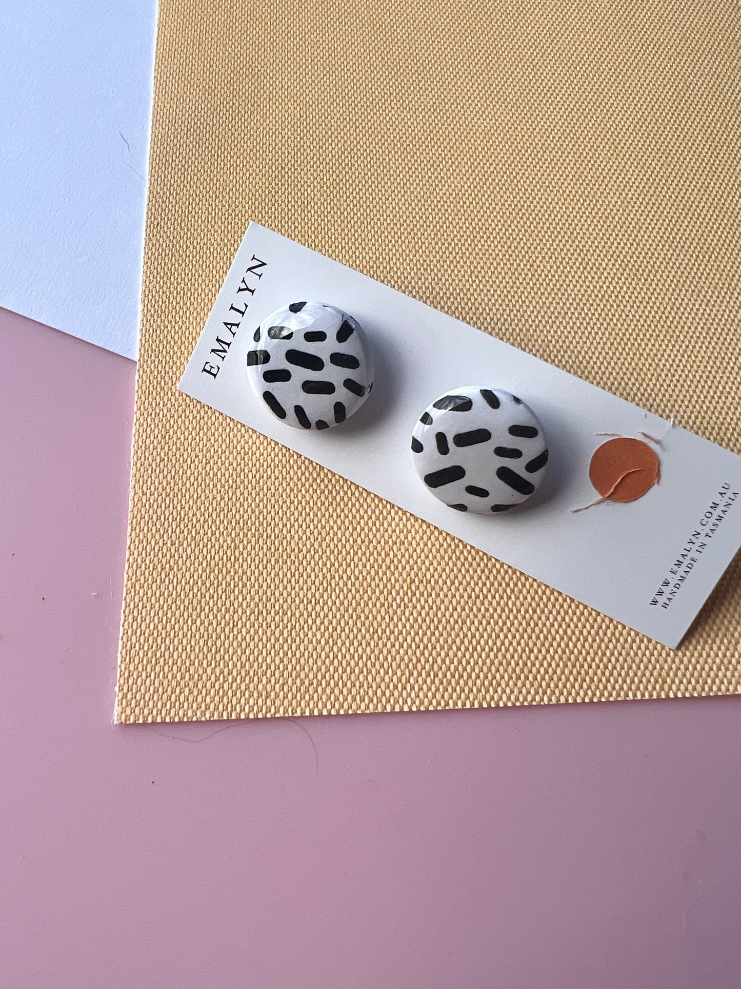 Black and White Sprinkle Small Stud Earrings