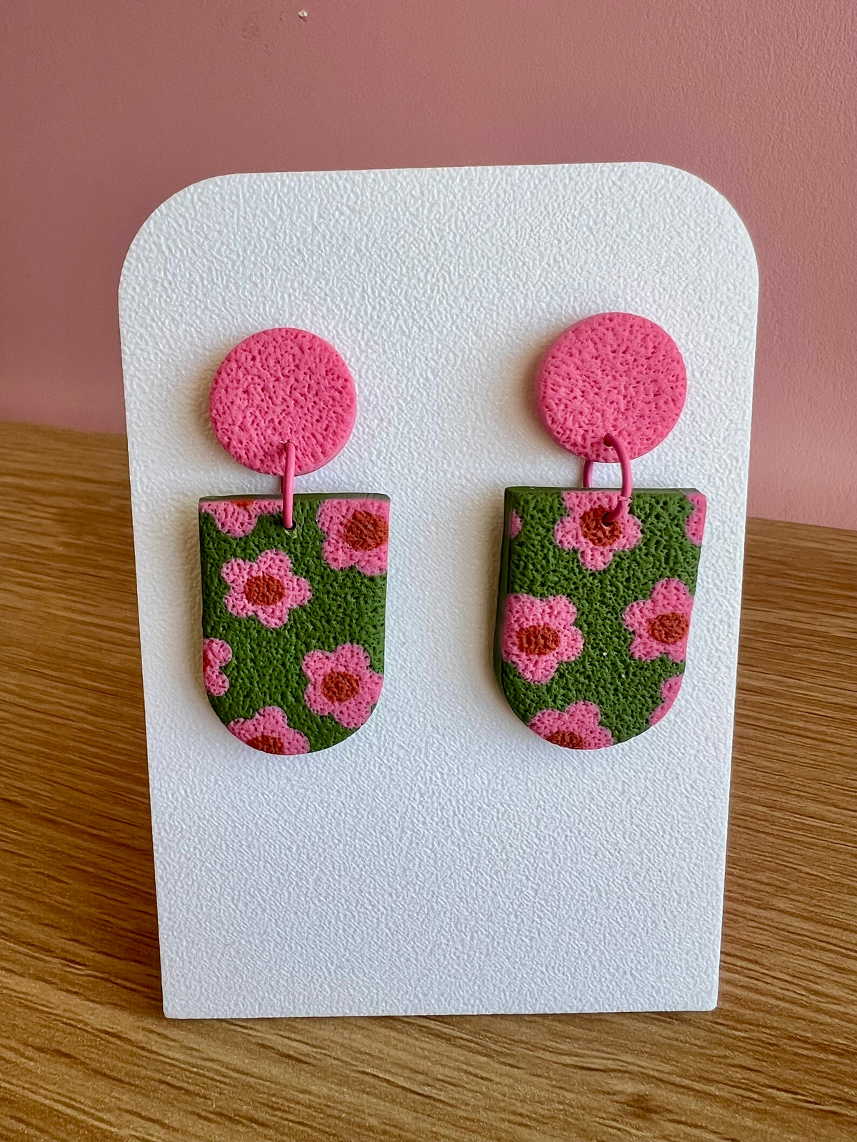Handcrafted Polymer Clay Earrings Retro Florals