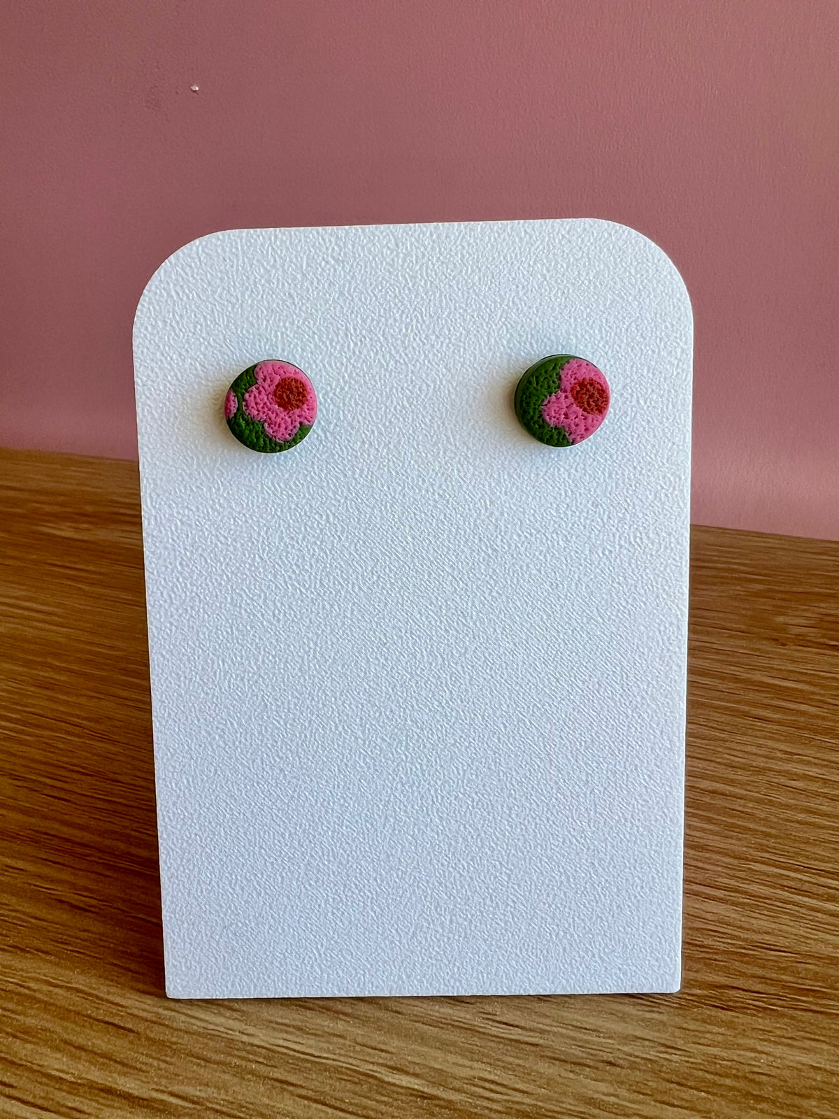 Handcrafted Polymer Clay Earrings Retro Florals Studs