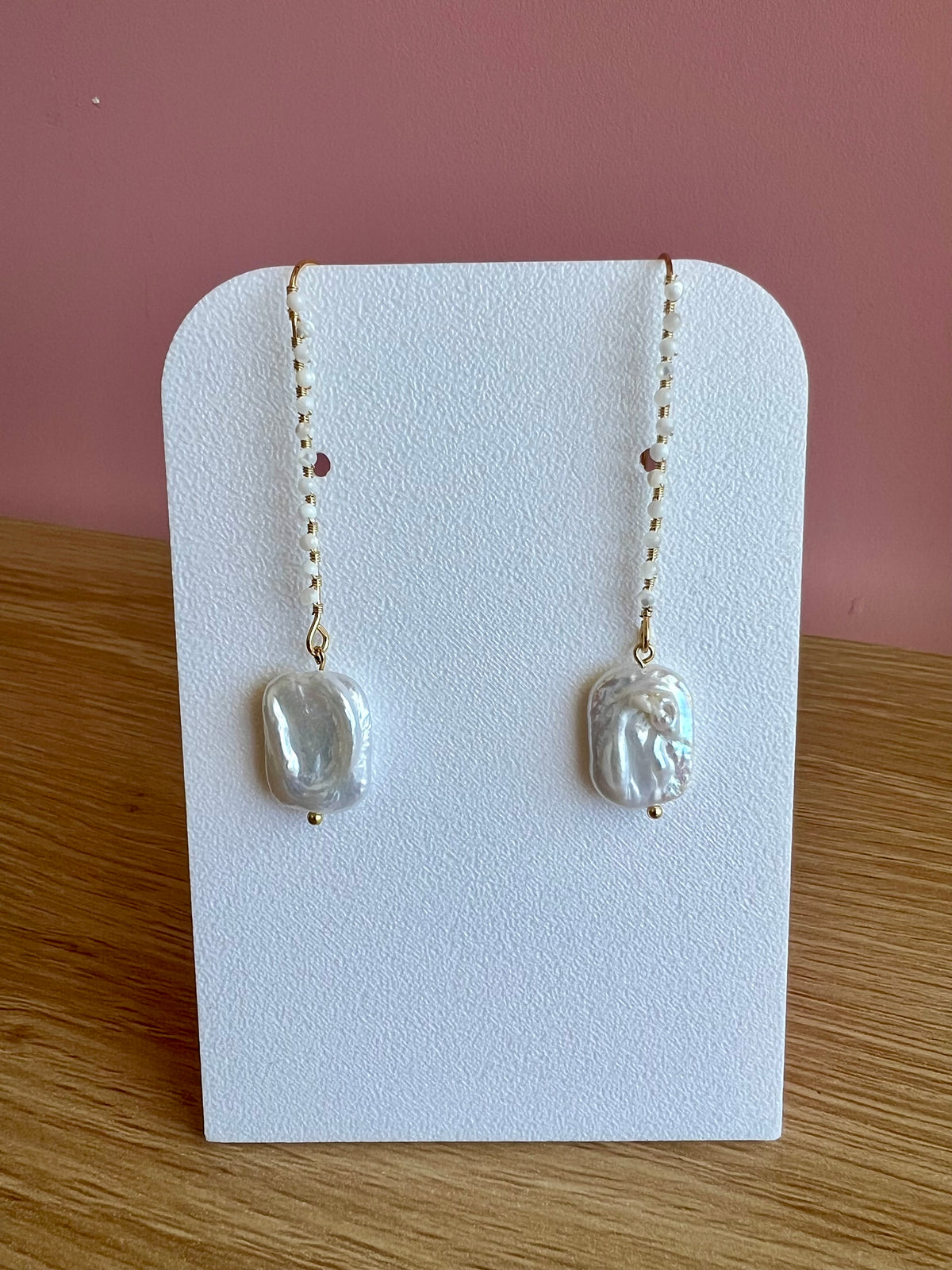 Handmade Pearl Beaded Earrings