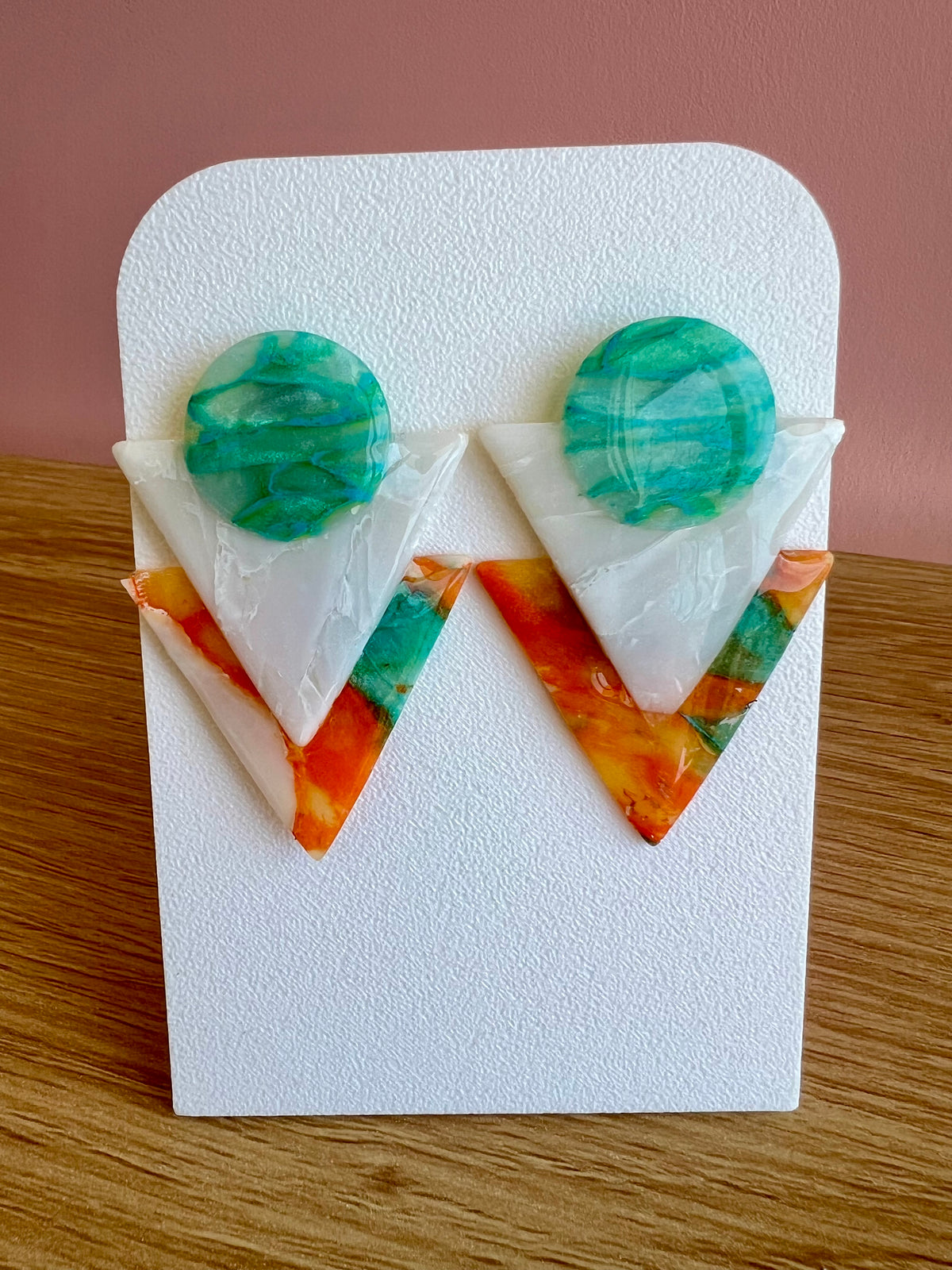 Handcrafted Polymer Clay and Resin Earrings