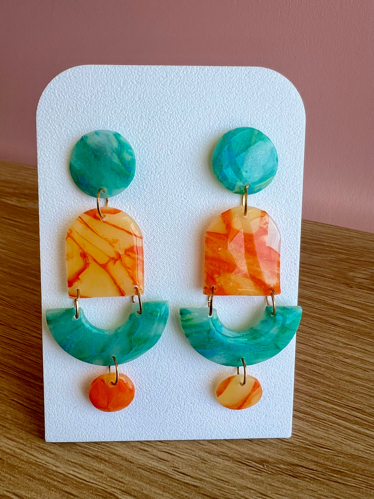 Handcrafted Polymer Clay and Resin Earrings