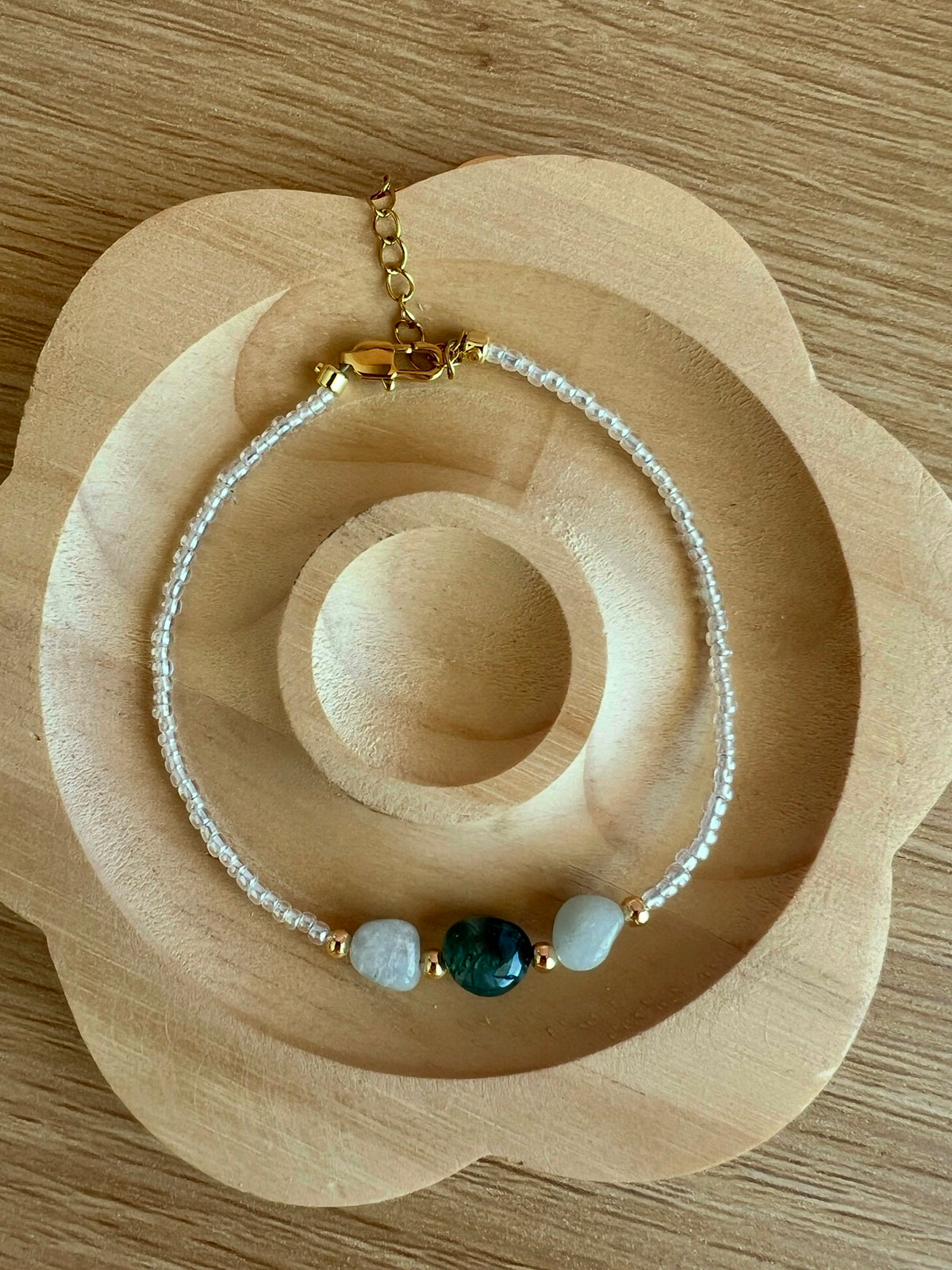 Green Moss Beaded Bracelet