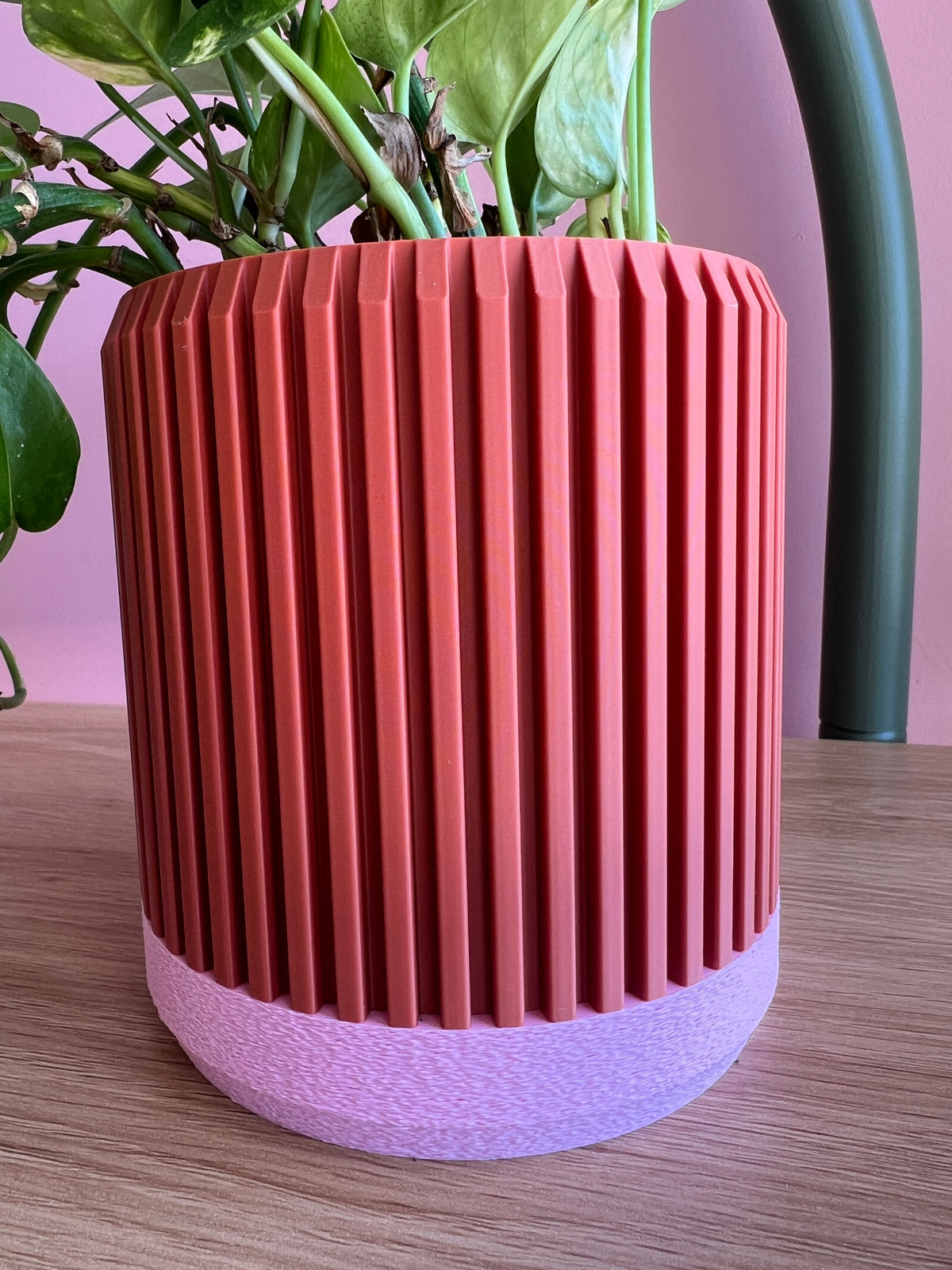 Terracotta and Pink Planter