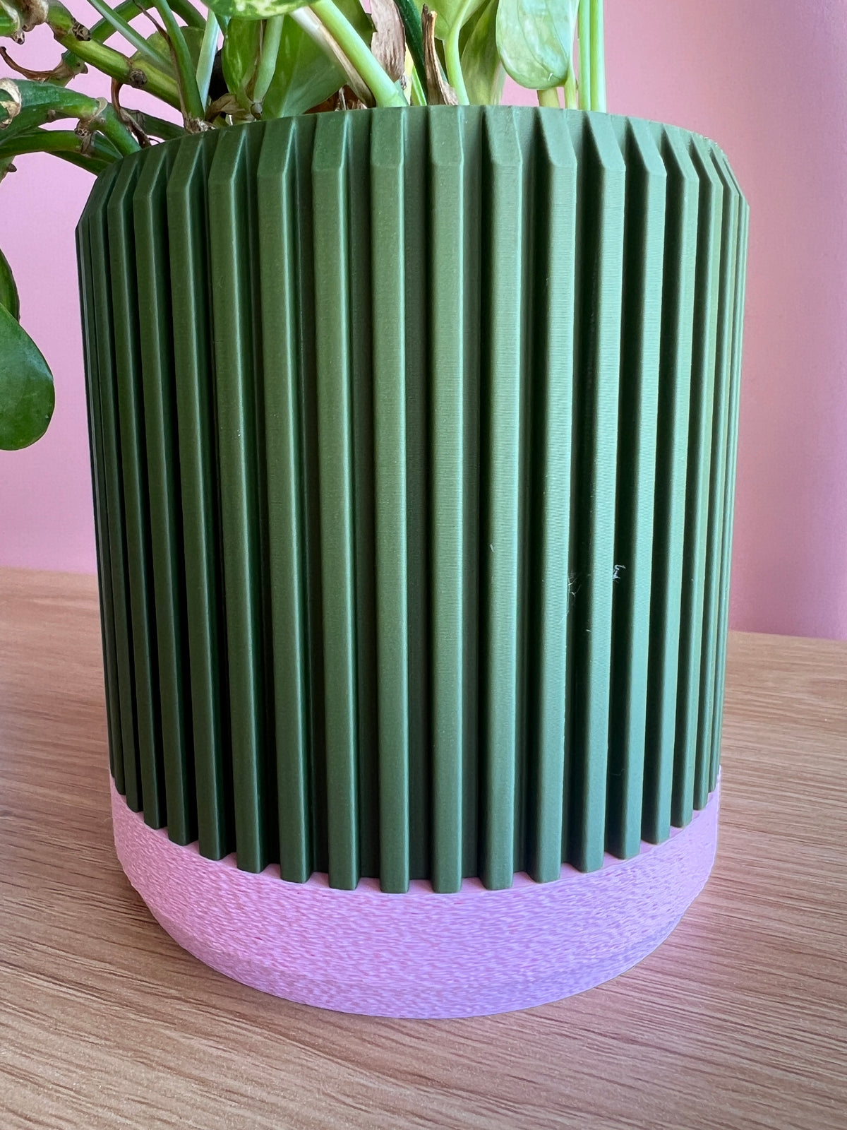 Olive and Pink Planter