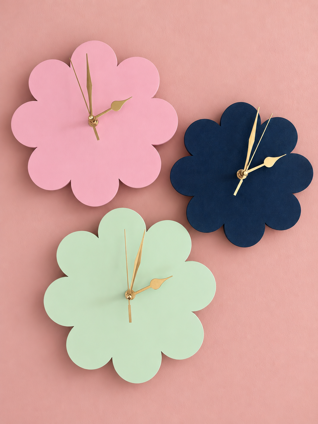 Navy Flower Clock Small