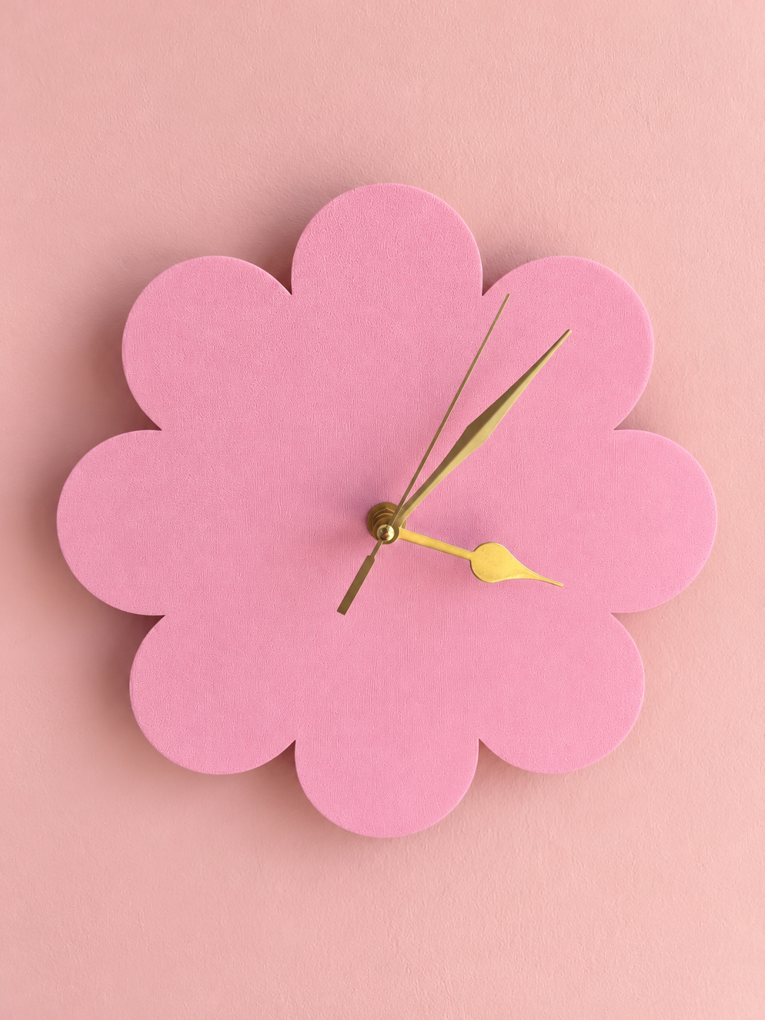 Pink Flower Clock Medium